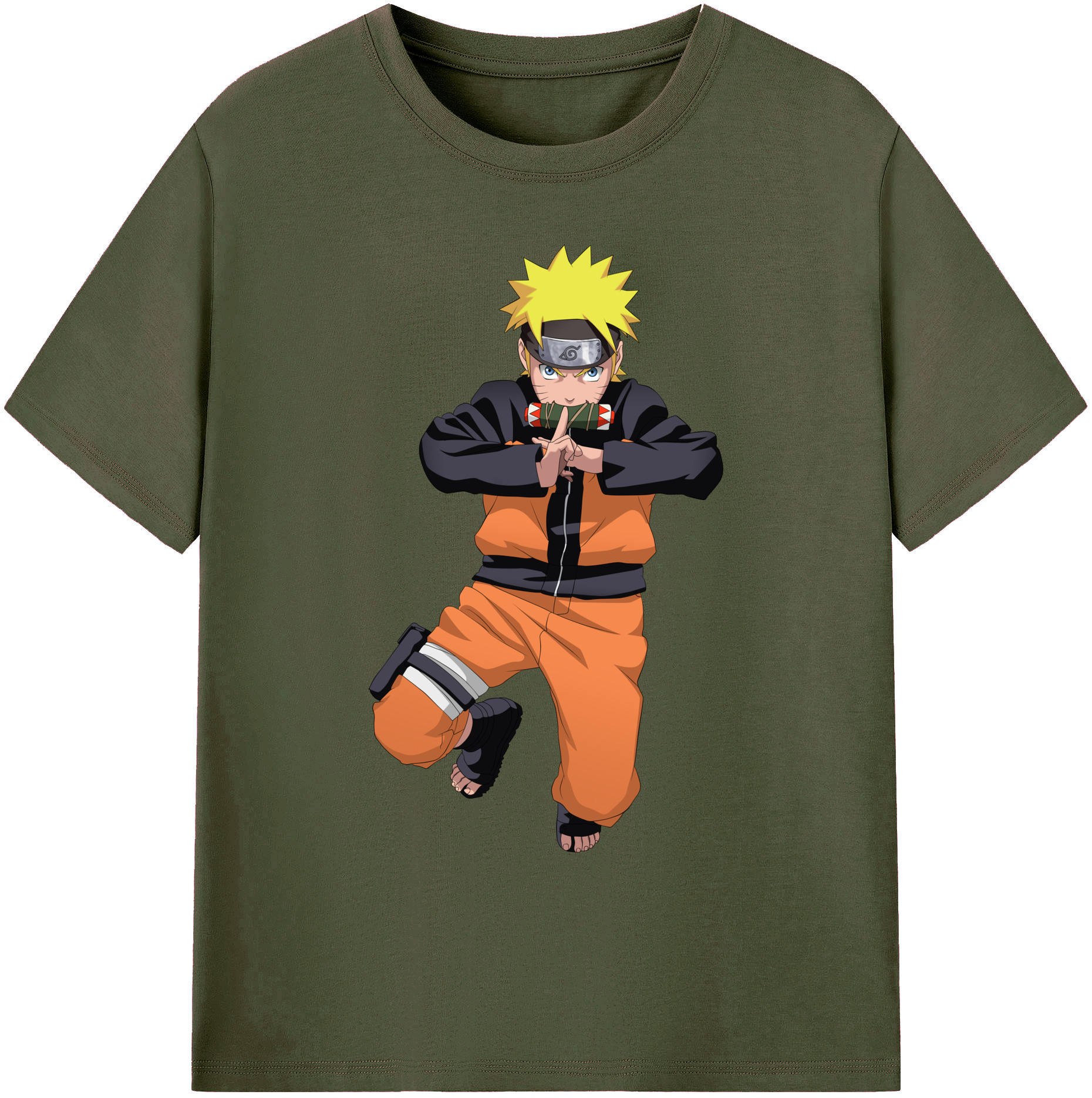 （画像用） NARUTO -ナルト- うずまき ナルト Uzumaki Naruto 綿100％ メンズ半袖Tシャツ｜肌触りやわらか＆通気性
